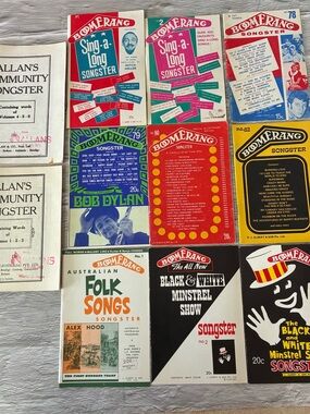 Boomerang Australian Song Lyric Booklets Assorted Lot of 11